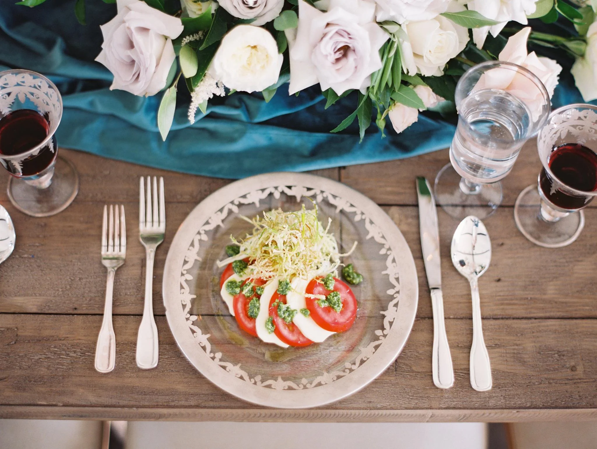 plated tomato mozzarella