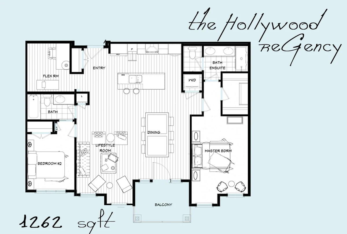 The Hollywood Regency - 2nd/3rd FLR 2 bed 2 bath 1262 sf
