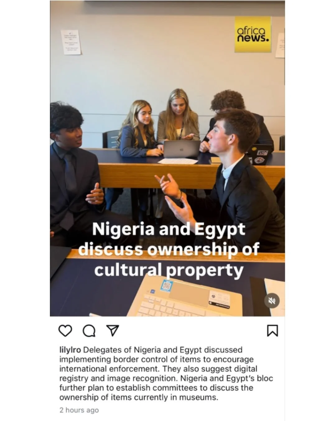 A social media post created by Africa News in our 2025 press committee!