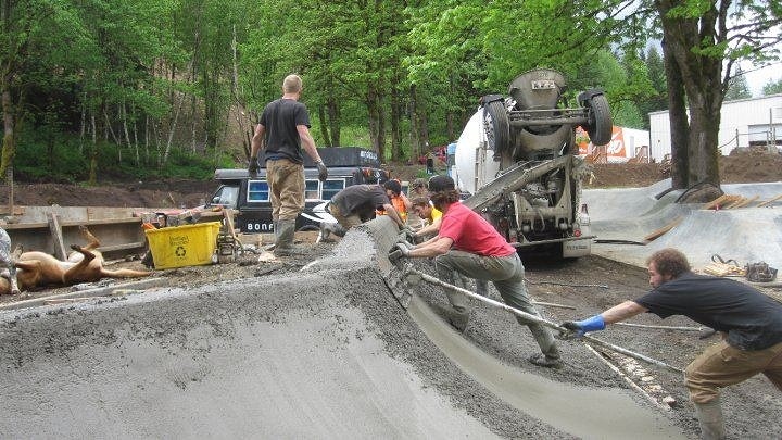 Pouring concrete