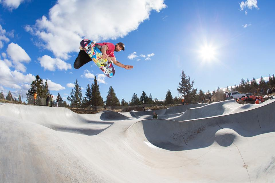 Owner Billy Coulon with a method at Rockridge Skatepark in Bend, Oregon