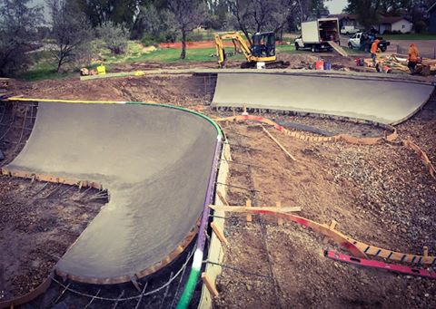 First concrete pour at the Malta, Montana Skatepark 