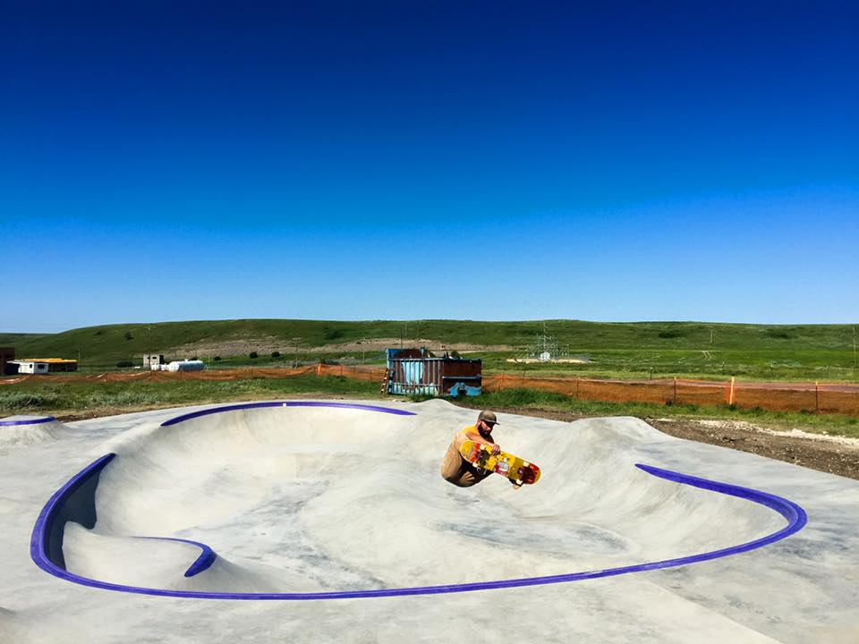 Allen Taylor catches some air at the Hays, Montana skatepark