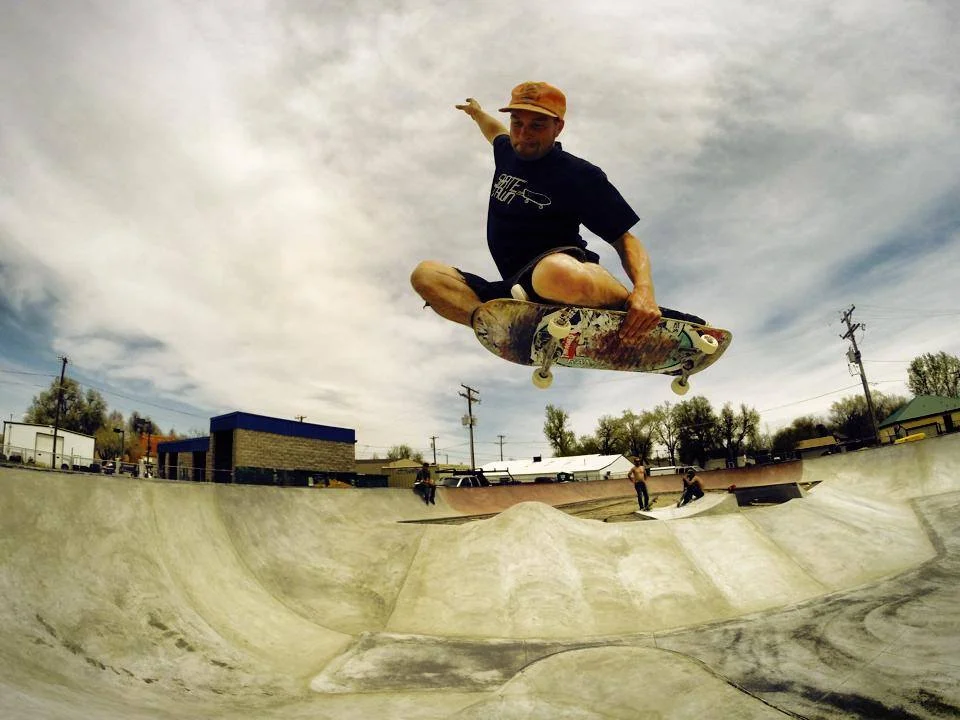 Billy Coulon tuck knee at the Milliken, Colorado Skatepark