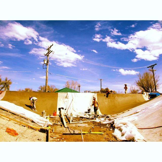 Men at work at the Milliken, Colorado Skatepark