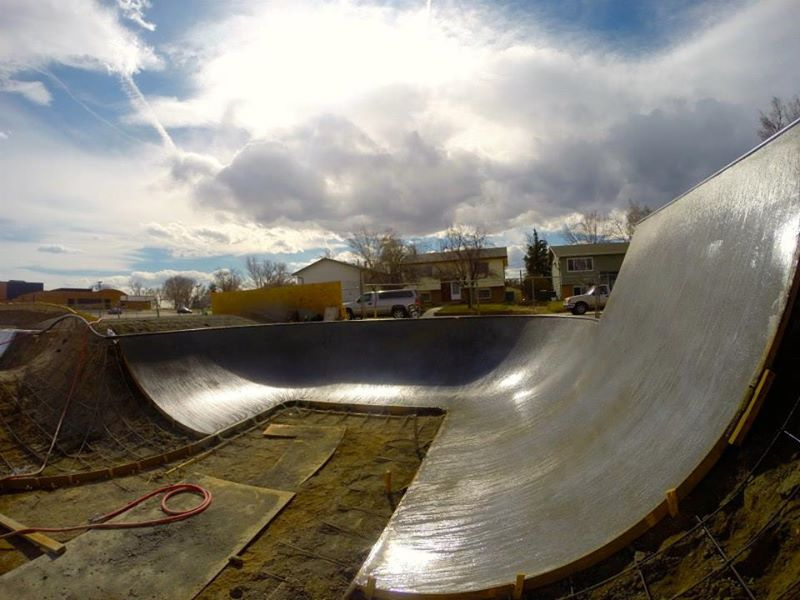 First concrete pour at the Milliken, Colorado Skatepark