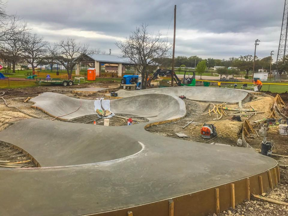 Johnson City, Texas Skatepark construction