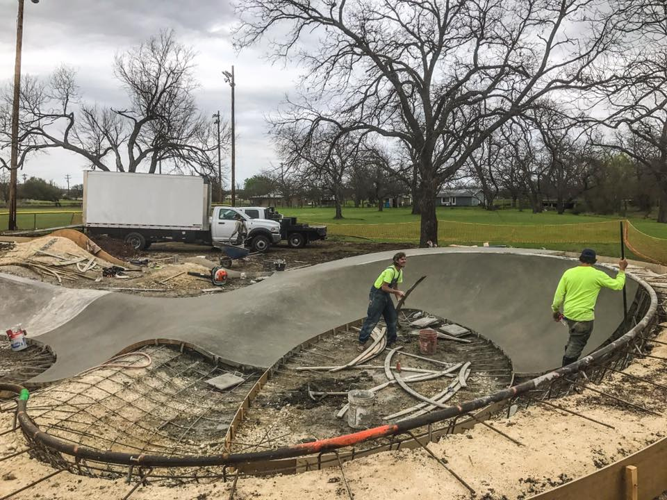 Johnson City, Texas Skatepark construction