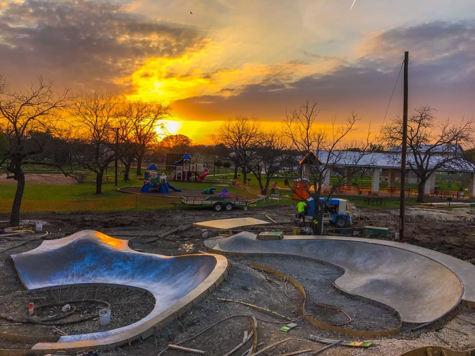 Johnson City, Texas Skatepark construction