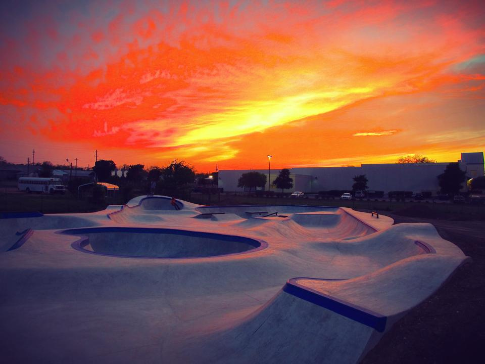 Fredericksburg, Texas Skatepark at sunset
