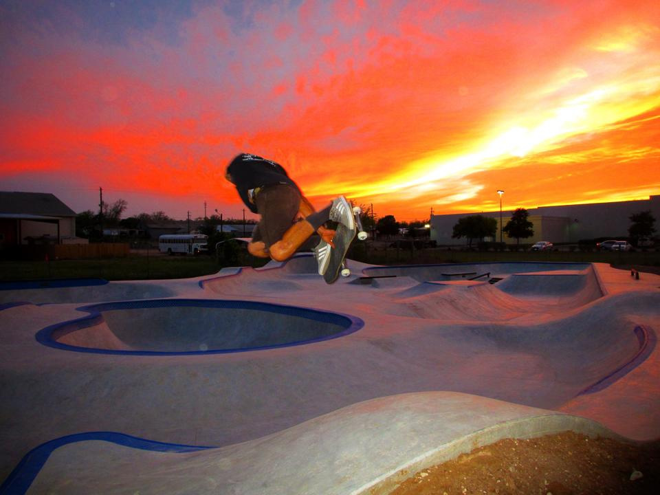 Evergreen owner Billy Coulon with a method over the hip at sunset