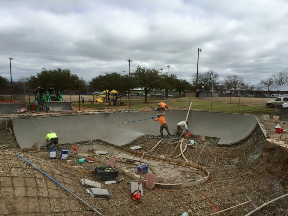 Fredericksburg, Texas Skatepark construction