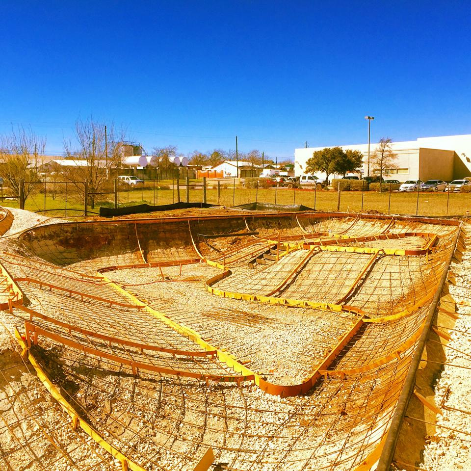 Fredericksburg, Texas Skatepark construction site