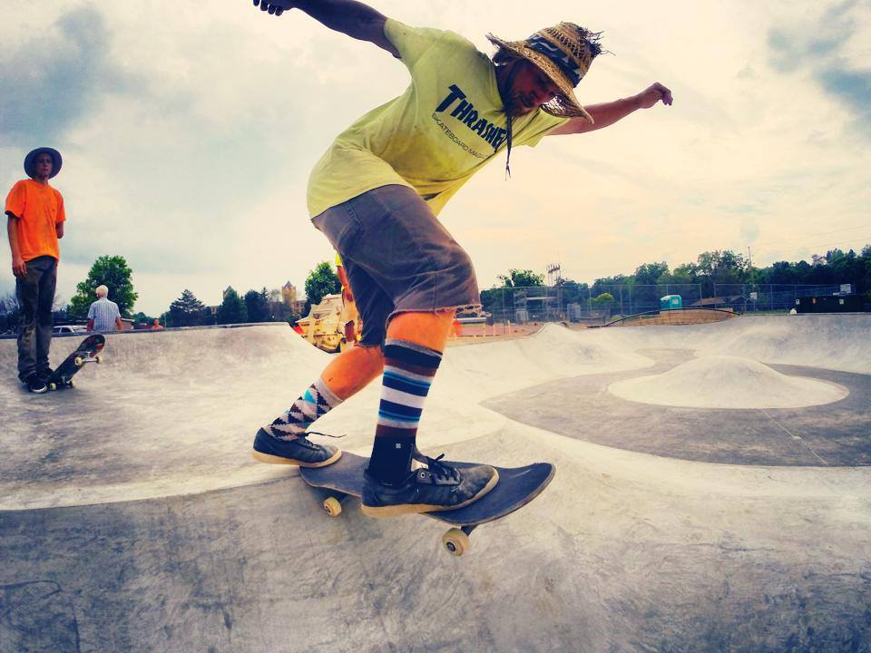 Jesse Clayton back tail at the Belding, Michigan Skatepark