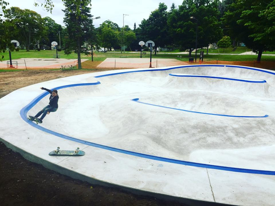 Daily grind at the Frankfort, Michigan Skatepark