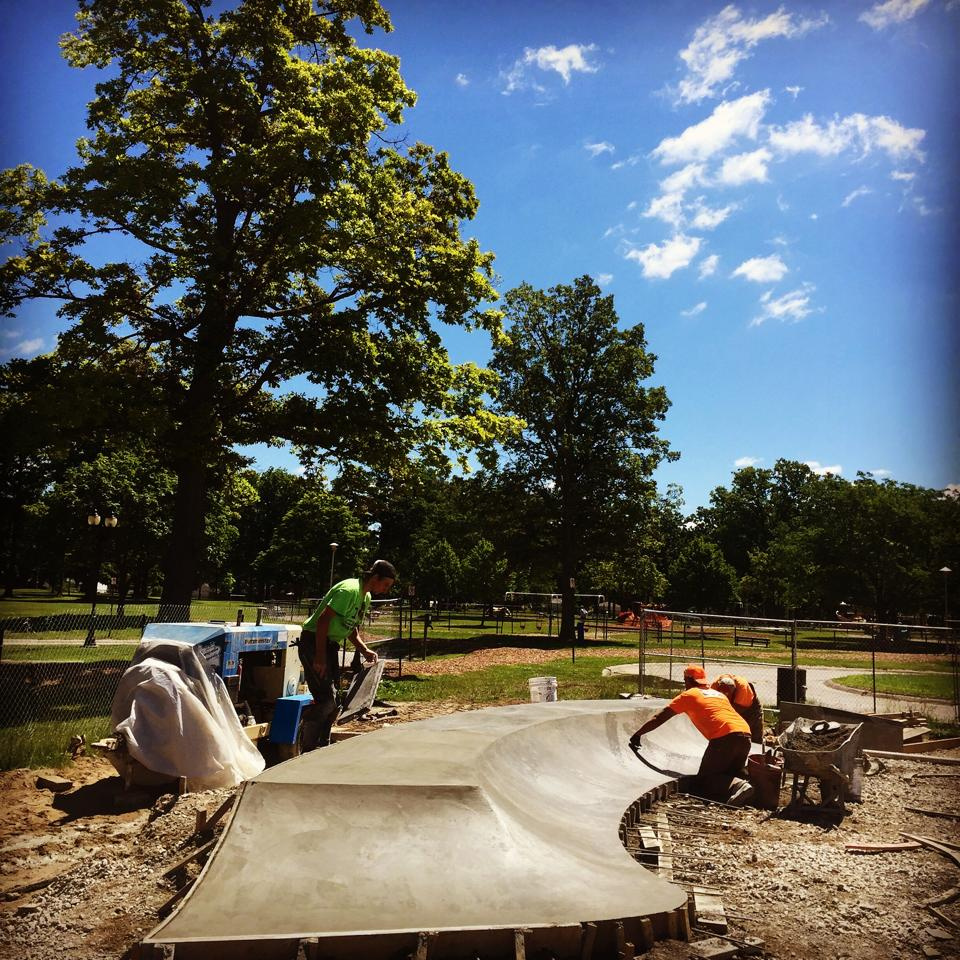 Clawson, Michigan Skatepark construction