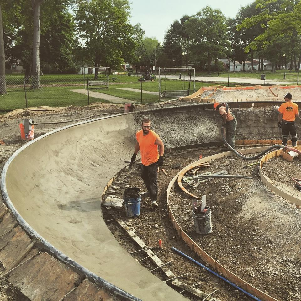 Clawson, Michigan Skatepark construction