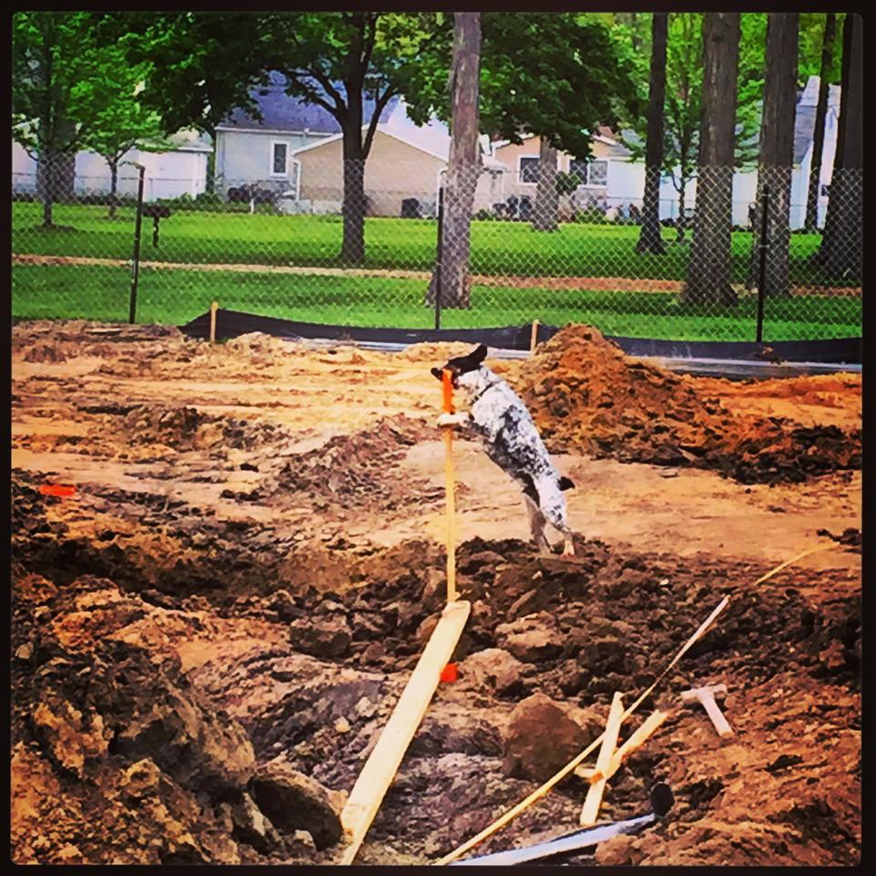 Noot checking the grade in Clawson, Michigan