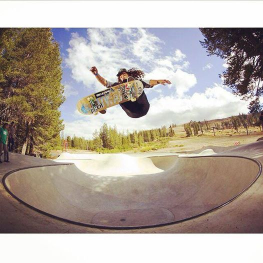 Cody Lockwood blasting at the Woodward Tahoe Skatepark