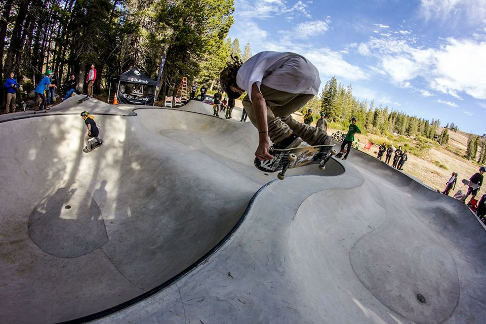 Air over the Woodward Tahoe Skatepark