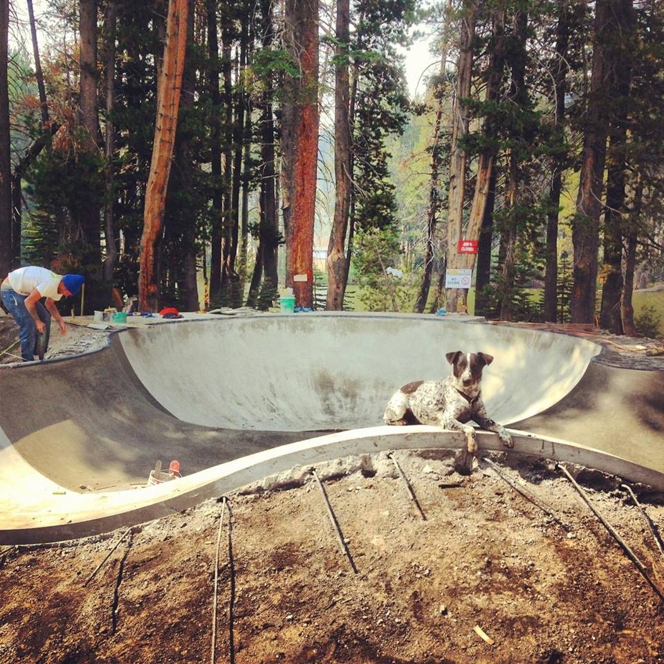 Project Manager Noot inspects the Woodward Tahoe skatepark 