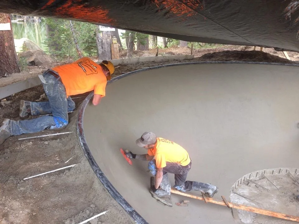 Finishing concrete at the Woodward Tahoe Skatepark