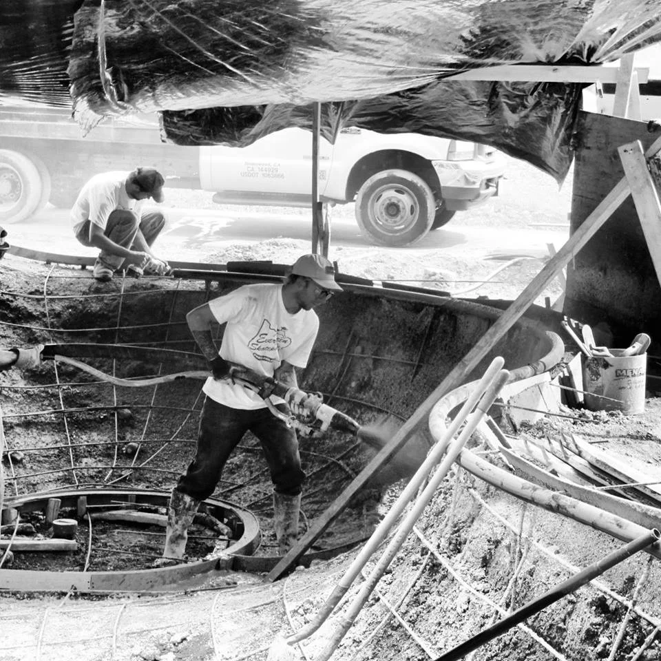 Shooting concrete