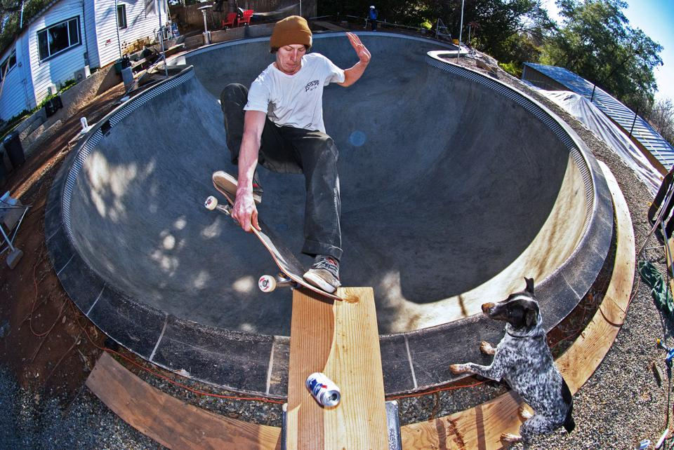 John Morgan PBR nose bash on a DIY diving board at the Beeble Bowl