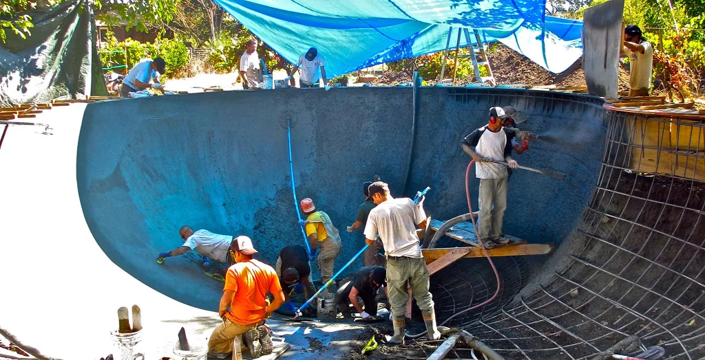 Pouring concrete