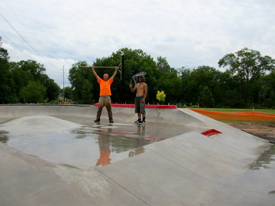Billy & Jasper working on the Eau Claire Skatepark