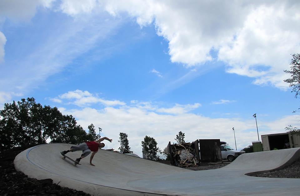 Geth Noble skating the Buffalo, New York Skate Plaza after construction