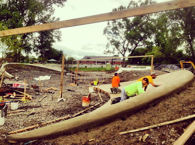 Buffalo, New York Skate Plaza concrete finishing