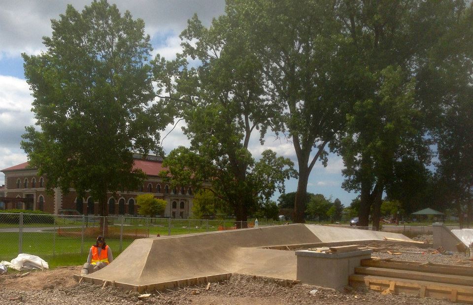 Buffalo, New York Skate Plaza bank construction