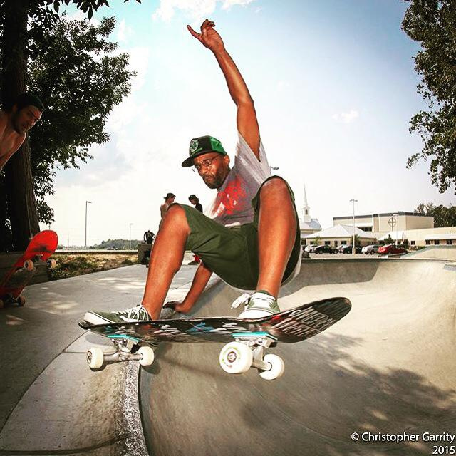 Chuck Treece with a layback at the Epworth Skatepark