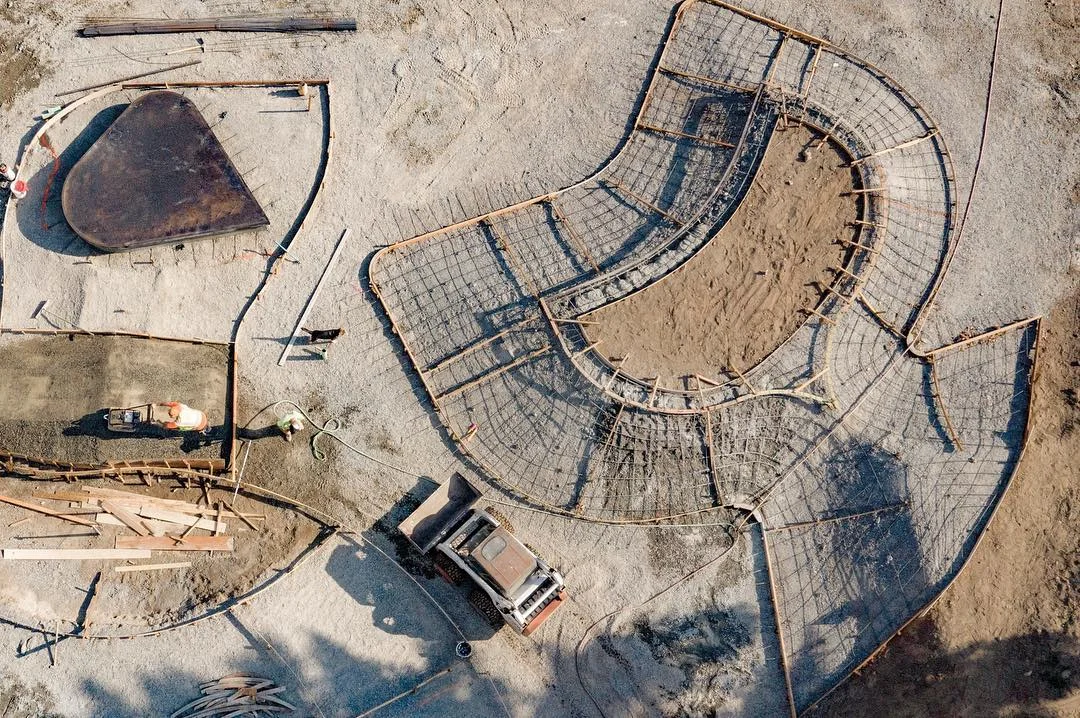 Skate plaza construction from above in Coeur d’Alene, Idaho 💥