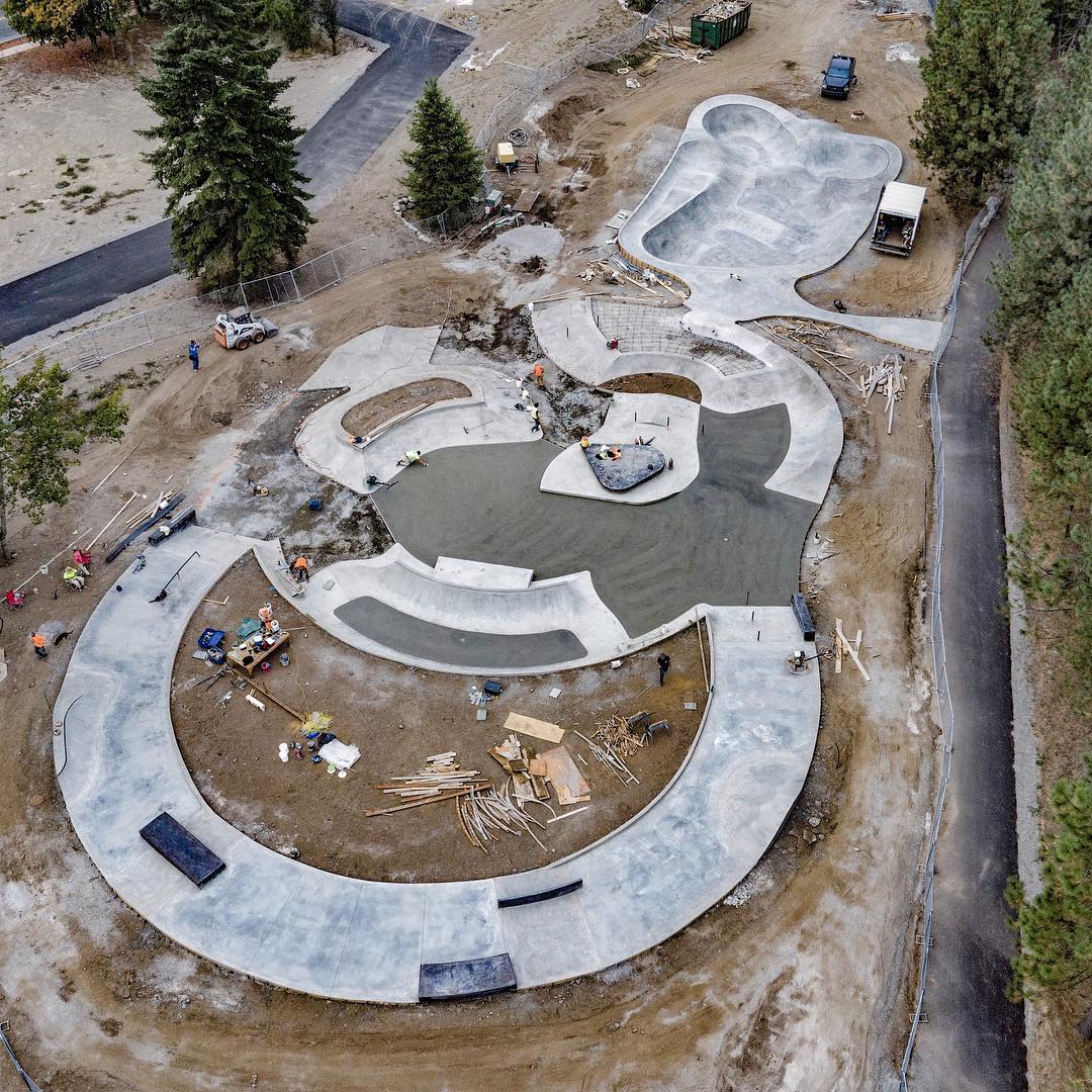 Overview of the Coeur D’alene, Idaho Skatepark from Evergreen Airlines