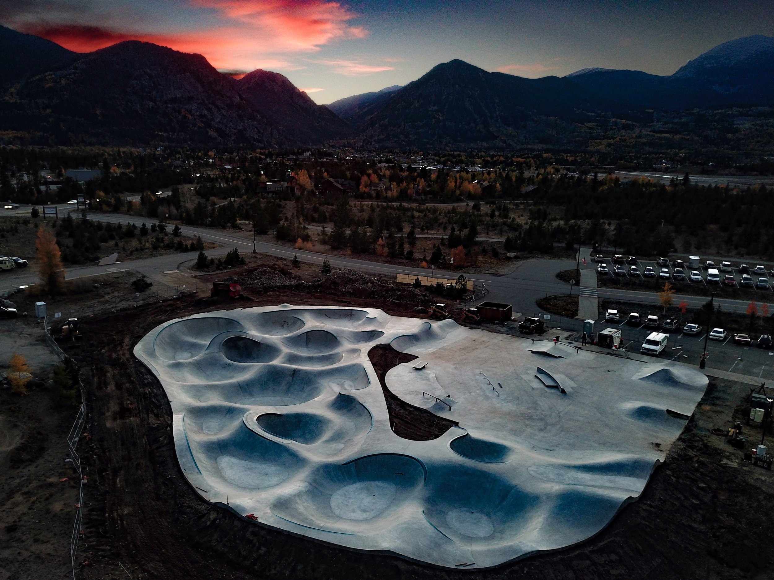 The Frisco, Colorado Skatepark is a beautiful thing 😍 &amp; a ride like no other. Largest Evergreen park to date. 