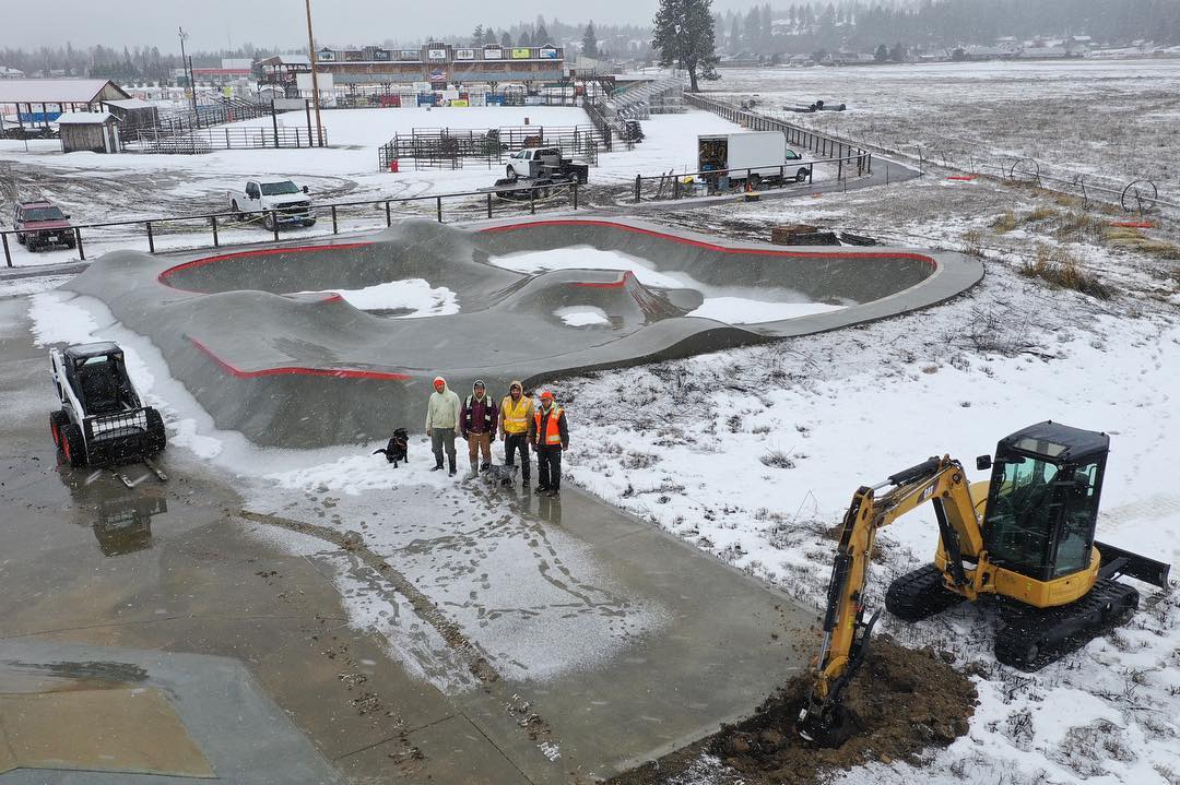 The Darby, Montana skatepark is getting an addition courtesy of @mtskateparkassociation 🙌🏽 a little snow won’t stop us. 