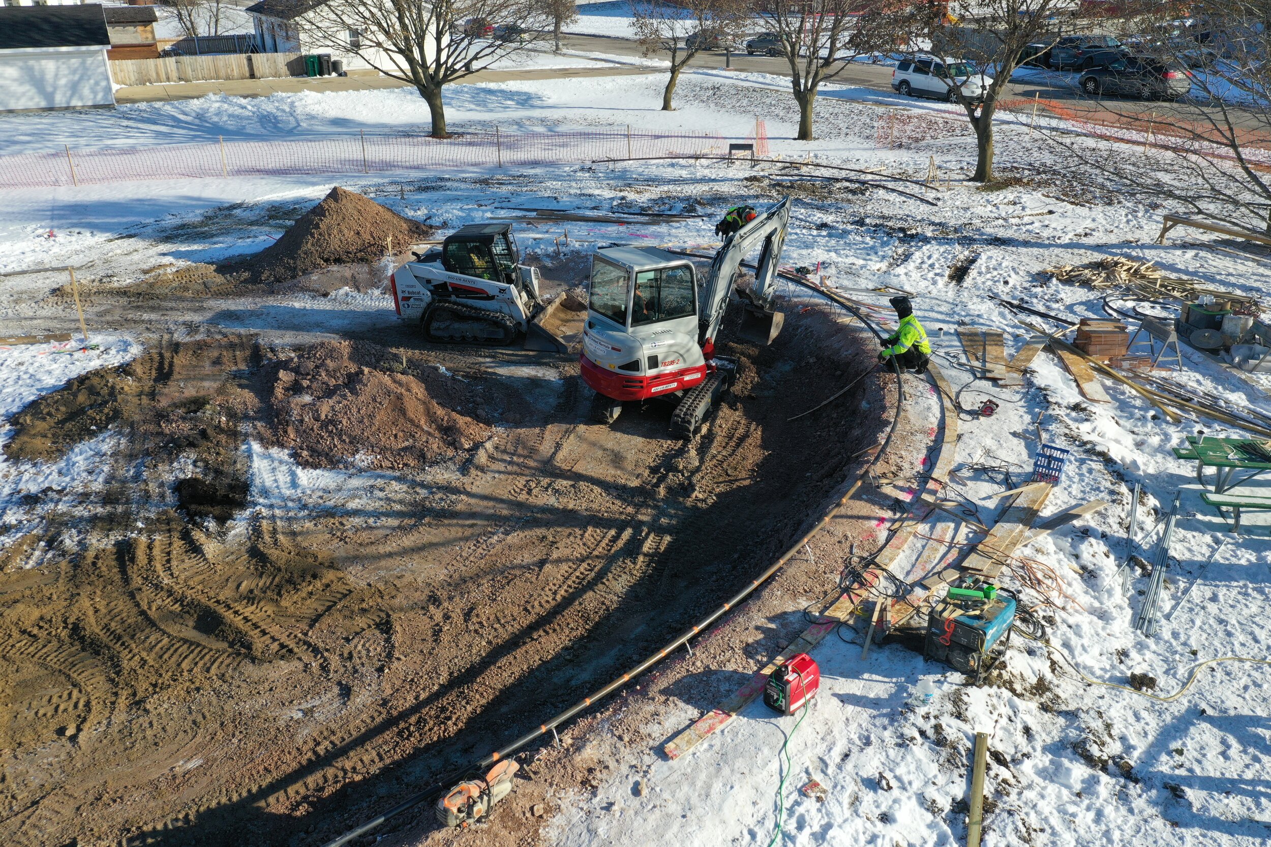 Working through the wintry 🥶 conditions to bring Wisconsin a new Evergreen park 💥