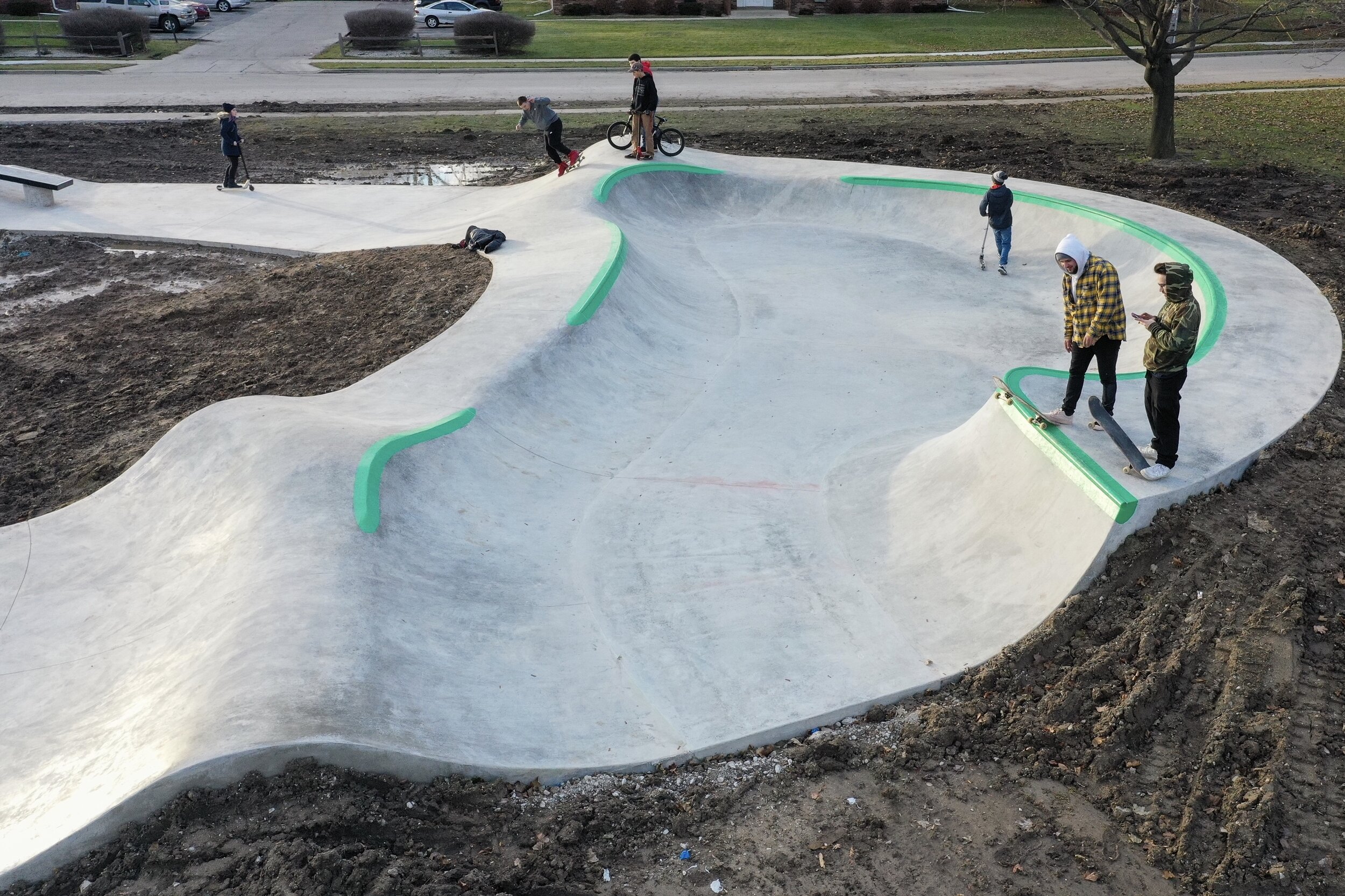 Mini ramp(ish) fun zone with bumps &amp; jumps on the Sturtevant #skatepath 🔂