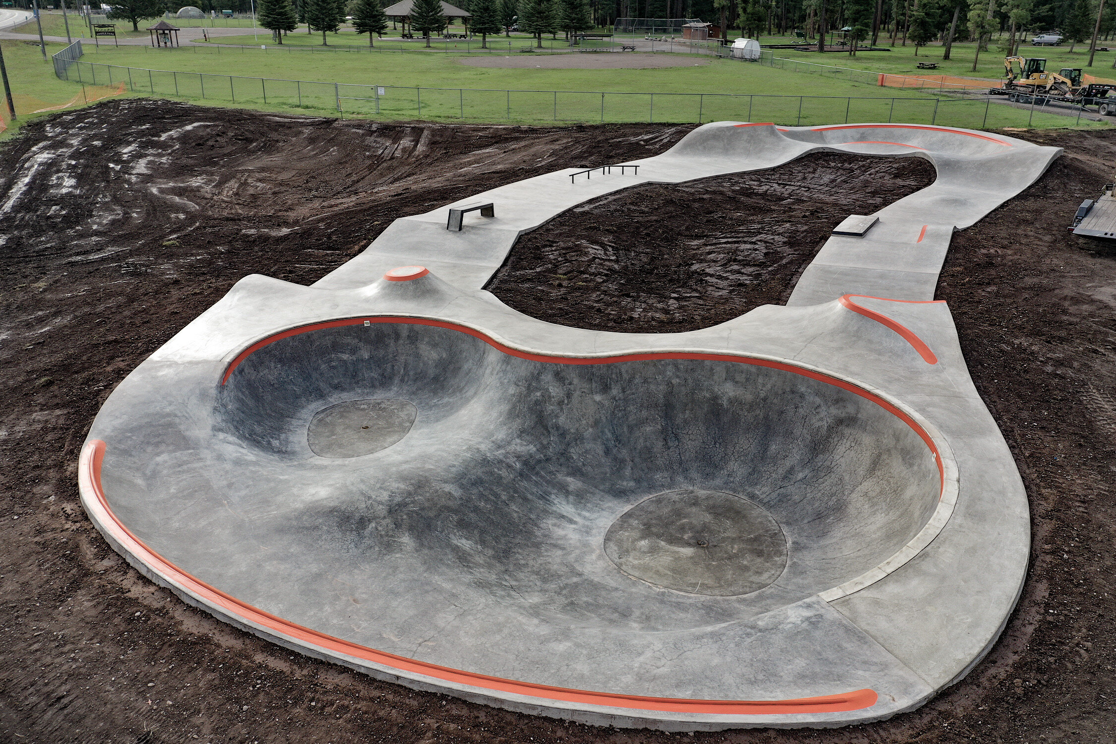 Rad little pool on the Lincoln, Montana skate path