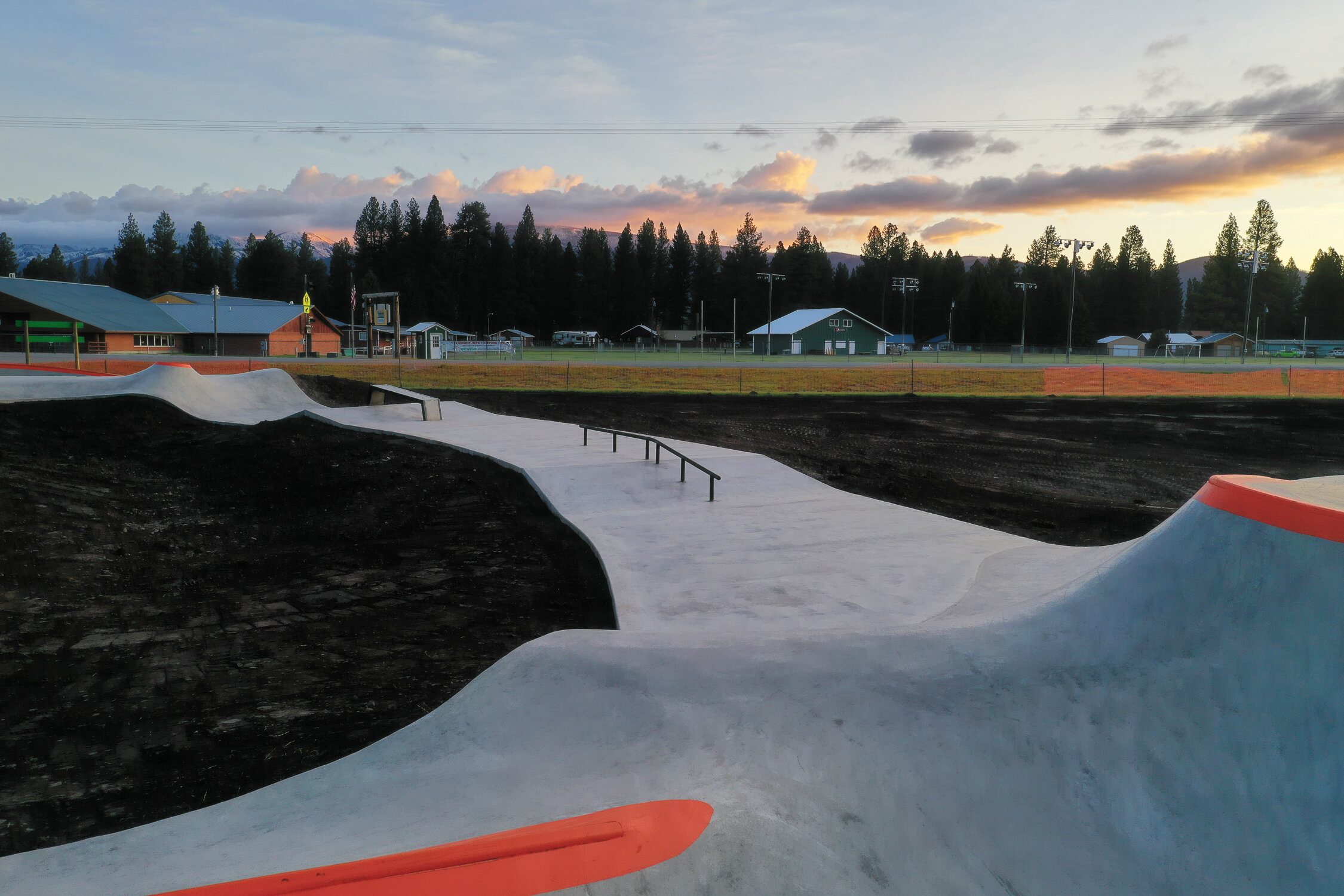 The skate path in Lincoln, Montana has a little something for everyone 💥 pool coping, ledge, rail, manual pad, mini ramp, bumps, jumps, transfers, a-frame and more 😎