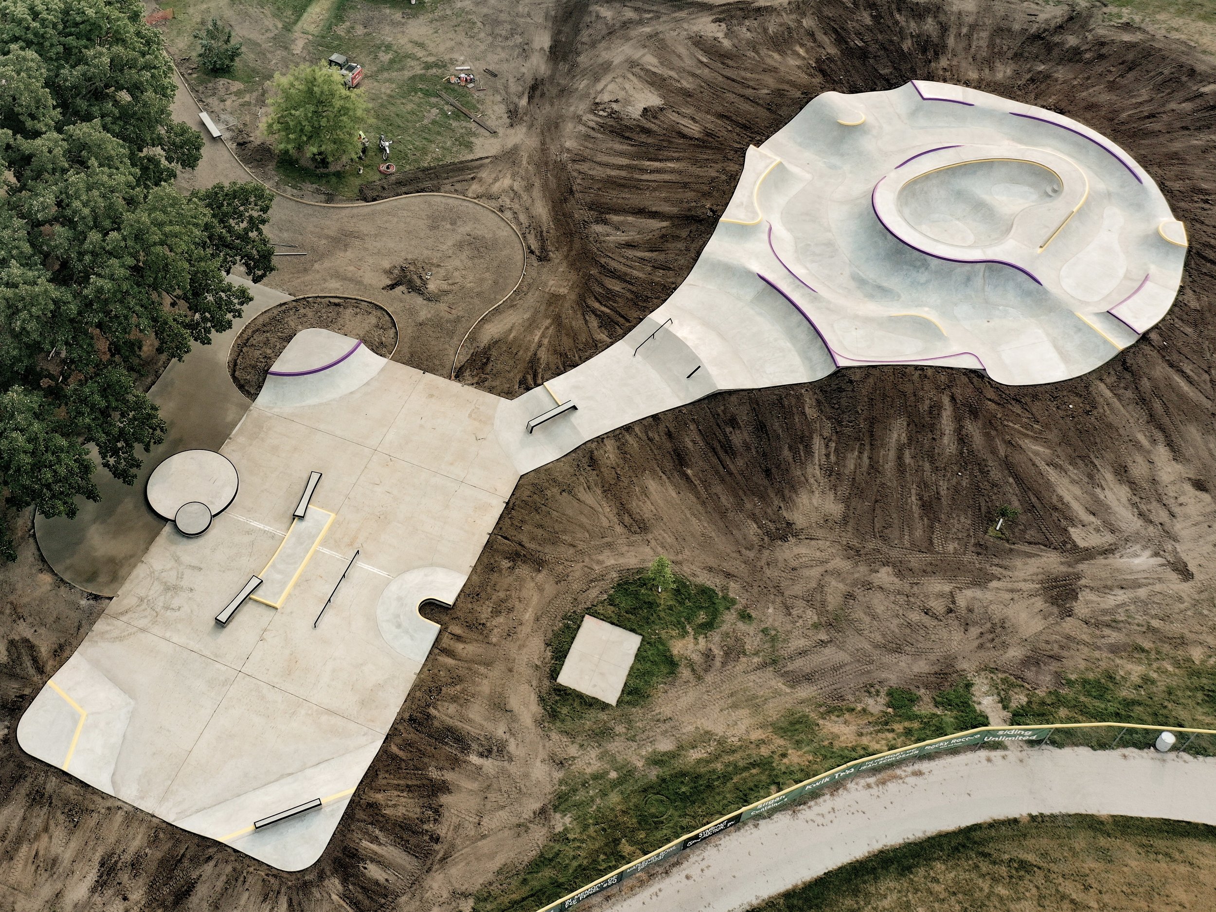 recycled existing slab makes the skatepark much larger