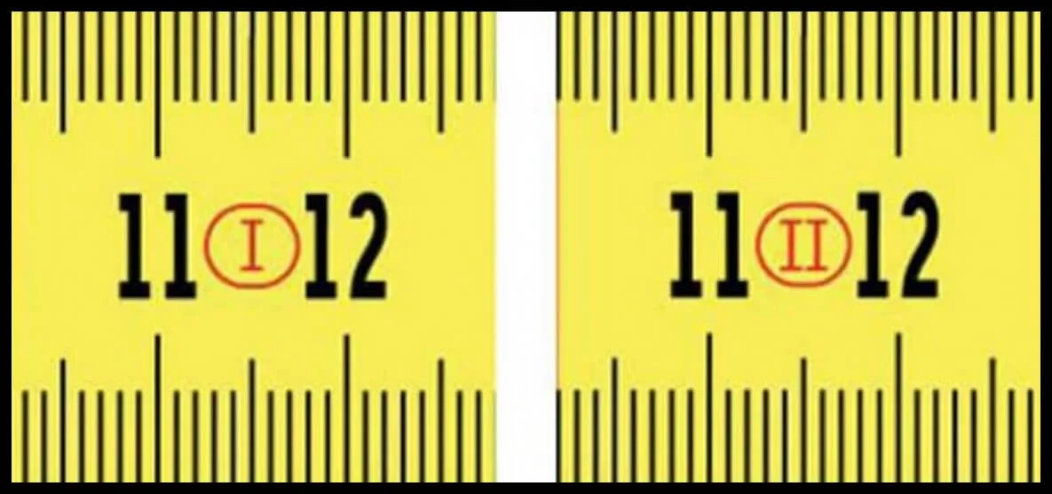 Tape measure numbers roman