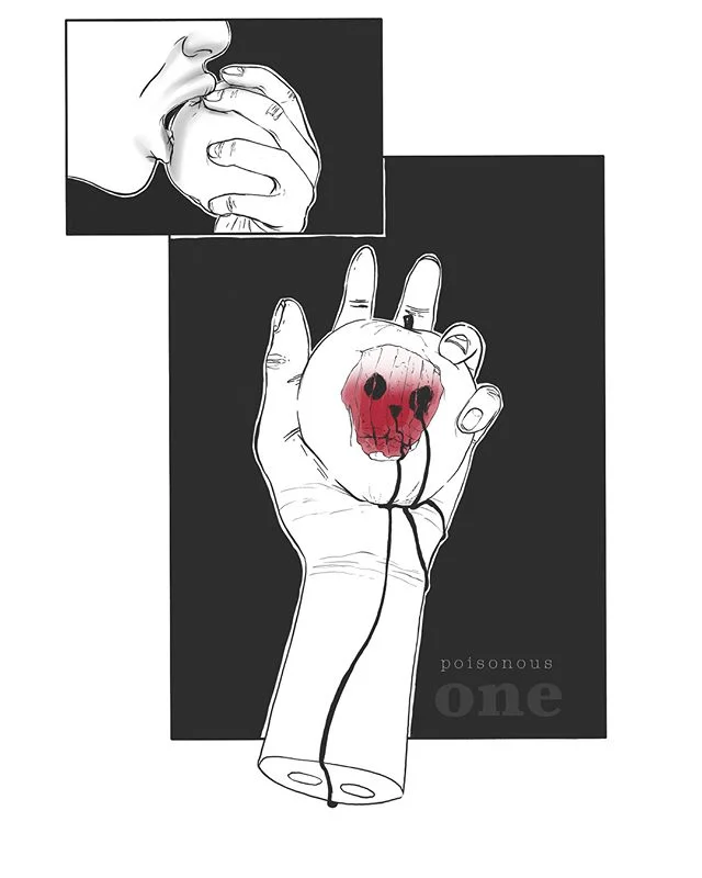 I'm not going to be inking in a sketchbook but i'm drawing everyday so that's something. #inktober2018 #inktober #day1 #poisonous