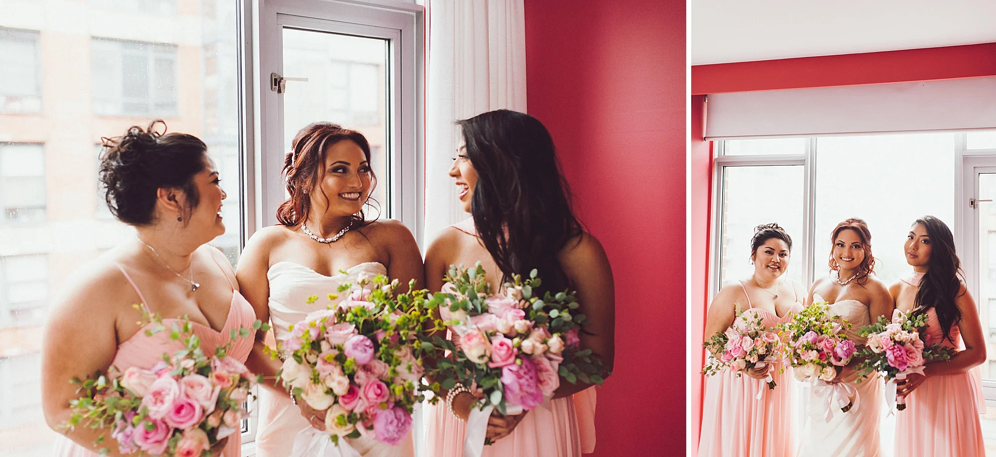 Bridesmaids all ready for the ceremony