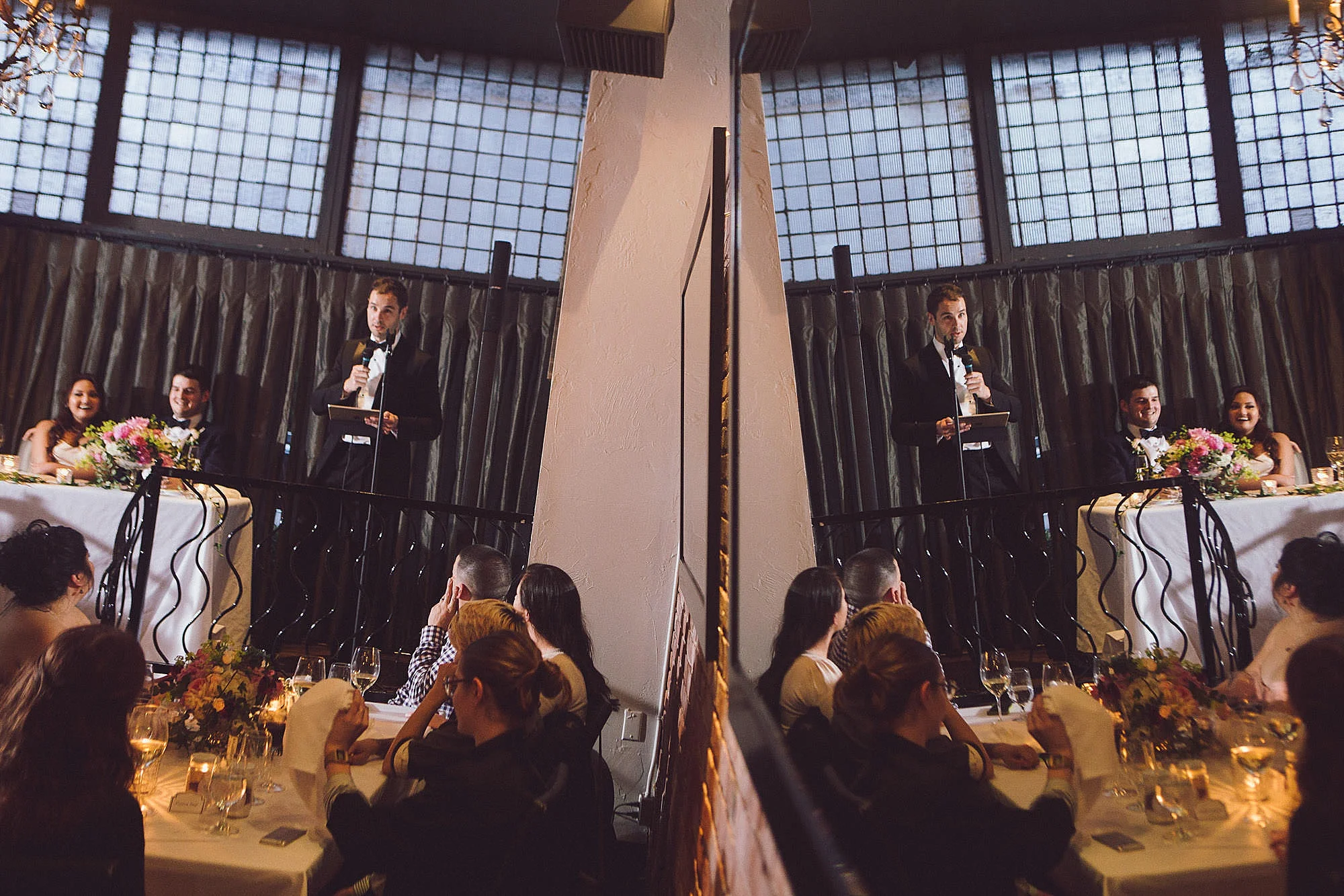 Best man gives speech at reception