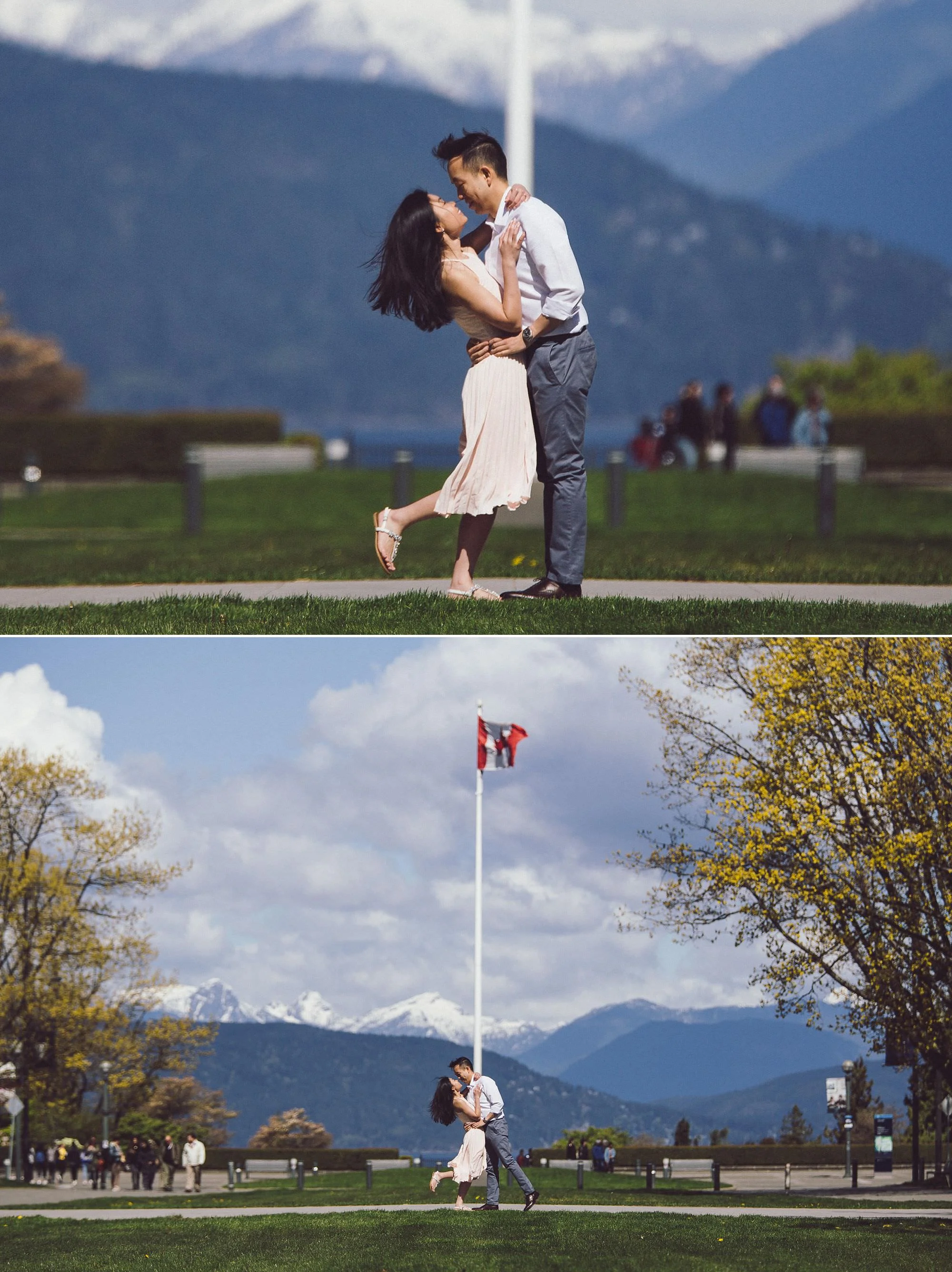 And of course, we had to end the session in front of the flag pole, with the snow-capped mountains in the background!