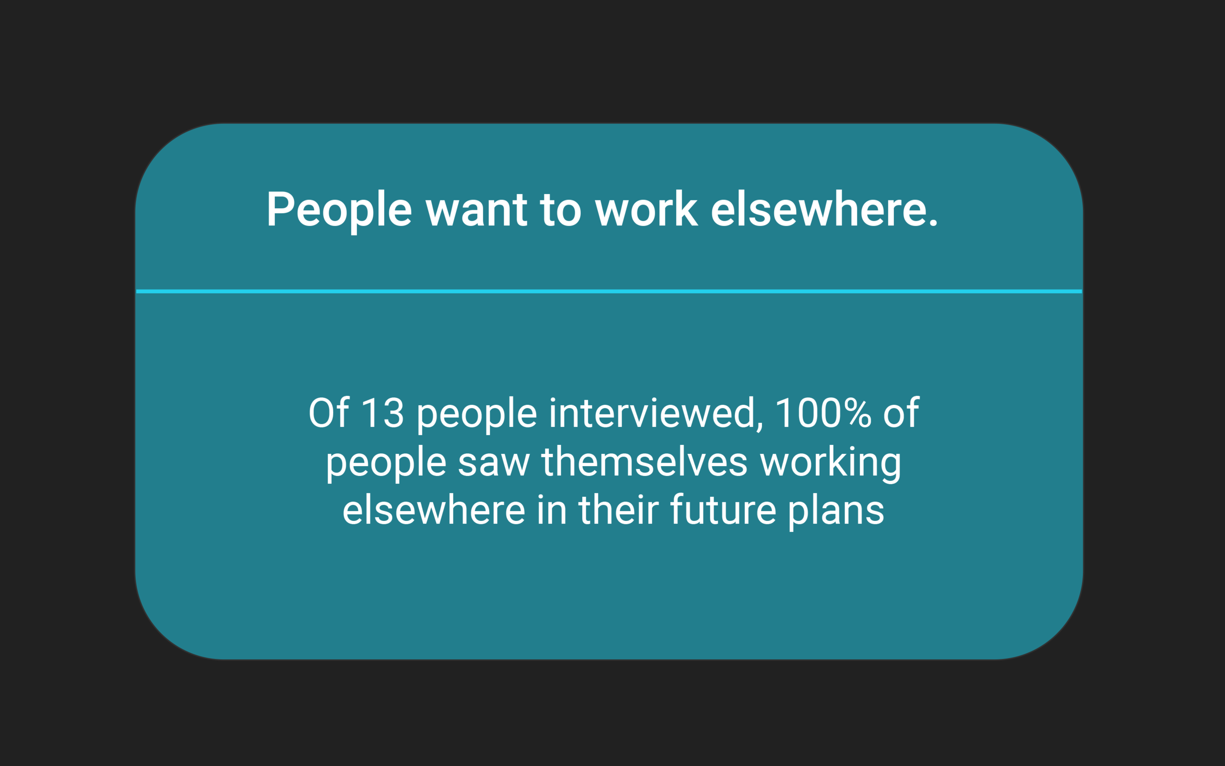 People want to work elsewhere, and some are looking forward to when they won’t have to work at all. Of the 13 interviewed…We thought this was important because it suggests that traditional career growth paths are shifting