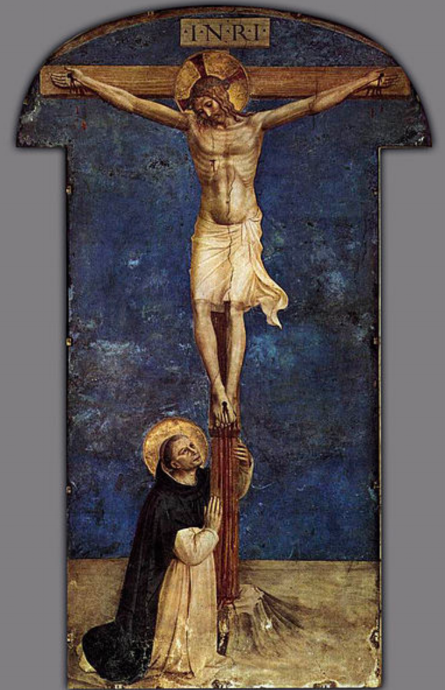 St. Dominic Adoring the Crucifixion, Fra Angelico (Wikicommons)